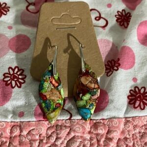 Colorful Mosaic Drop Earrings